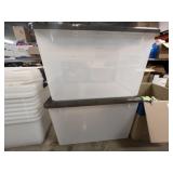 (2) Plastic Storage Totes with Lids