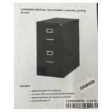 Black 2-Drawer Vertical File Cabinet