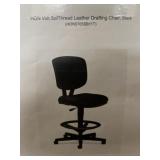 Black SofThread Leather Drafting Chair