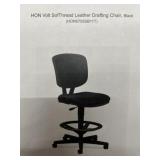Black SofThread Leather Drafting Chair