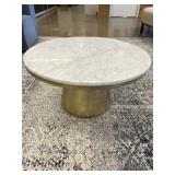 Brass Coffee Table w/ Marble Top