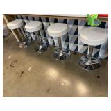 Set of 4 Adjustable Height Upholstered Bar Stools