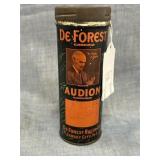 DeForest Radio Co. Audion Lithographed Tin