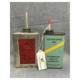 2 Screw Top Hammond Organ Oil Cans