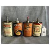 (4) Antique Lead Top Handy Oilers