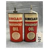 2 Early Lead Top Sinclair Household Oil Cans