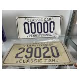 (2) Pa Antique Classic Car License Plates
