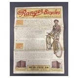 Rare Mead Ranger Bicycles Sales Catalog