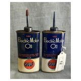 (2) Electric Motor Oil Gulf Handy Oilers