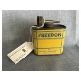 Antique 1/4 Pint Freedom Oil Lead Top Oiler
