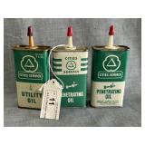 (3) 4 oz. Cities Service Handy Oilers