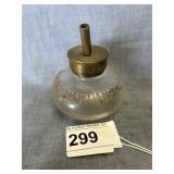 Unusual Round Glass Michaux Paris Handy Oiler