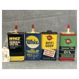4 Whiz Handy Oil Tins