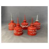 5 Small Fire Engine Red Handy Oilers