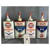 Group of Gulf Household Oil 4 oz. Cans