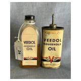 Veedol Household Oil Bottle and Can