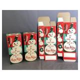 4 Sinclair Vintage Snowman NOS Boxes