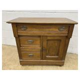 Oak Wash stand w/ Butterprint Decoration