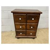 Pine 6 Drawer Nightstand