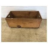 Vintage Wooden Storage Box on Wheels