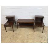 Mahogany 3 Piece End Table Set