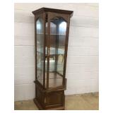 Lighted Mirrored Back Curio Cabinet