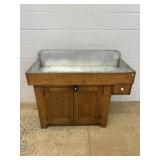 Vintage Dry Sink w/ Galvanized Top