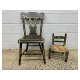 2 Paint Decorated Chairs
