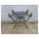 Metal Ottoman w/ Swan Head Decoration