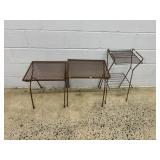 3 Painted Metal End Tables