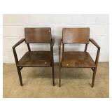 2 B. L. Marble Furniture Wooden Arm Chairs