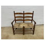 Rush Seat Ladder Back Settee