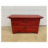 Red Painted Decorated Chest