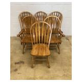 6 Piece Oak Chair Set