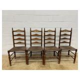 4 Decorated Rattan Side Chairs