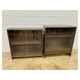 Particle Board Glass Sliding Door Bookshelf