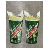 Pair of Embossed Metal Mountain Dew Soda Signs