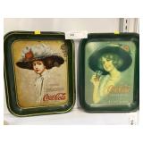 (2) Coca-Cola Serving Trays