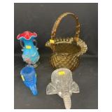 (4) Pieces of Art Glass