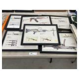 Vintage Framed Weapon Diagrams