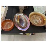 (3) Pieces of Carnival Glass