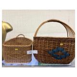 (2) Wicker Woven Baskets