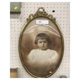 Antique Convex Glass Baby Photo