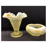 (2) Pieces of Vaseline Glass