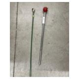 Carved Dog Head Cane with Baton