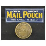 Contemporary Tin Sign with Door Push