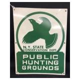 Tin New York Public Hunting Sign