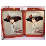 (2) Coca-Cola Serving Trays