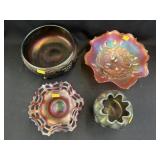 (4) Pieces of Carnival Glass