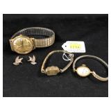 Sterling Silver Earrings with Wristwatches